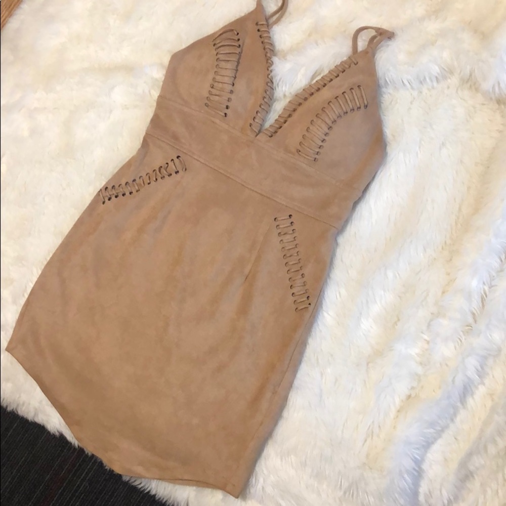 Tan mini dress